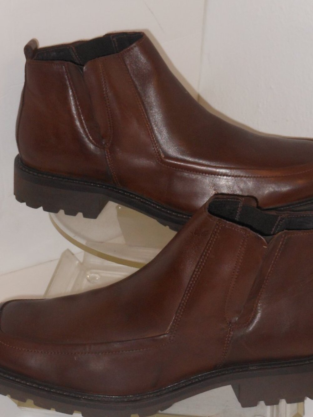 KENNETH COLE BROWN LEATHER ANKLE BOOTS SIZE 12 MEDIUM